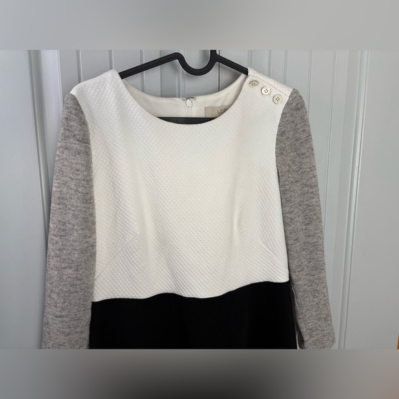 Anne Taylor Loft Black and White Dress with Gray Sleeves - Picture 8 of 8